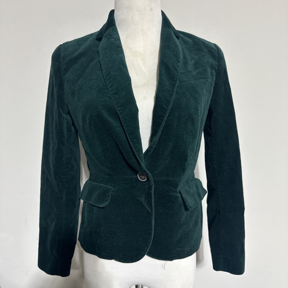 Talbots Dark Green Velvet Blazer